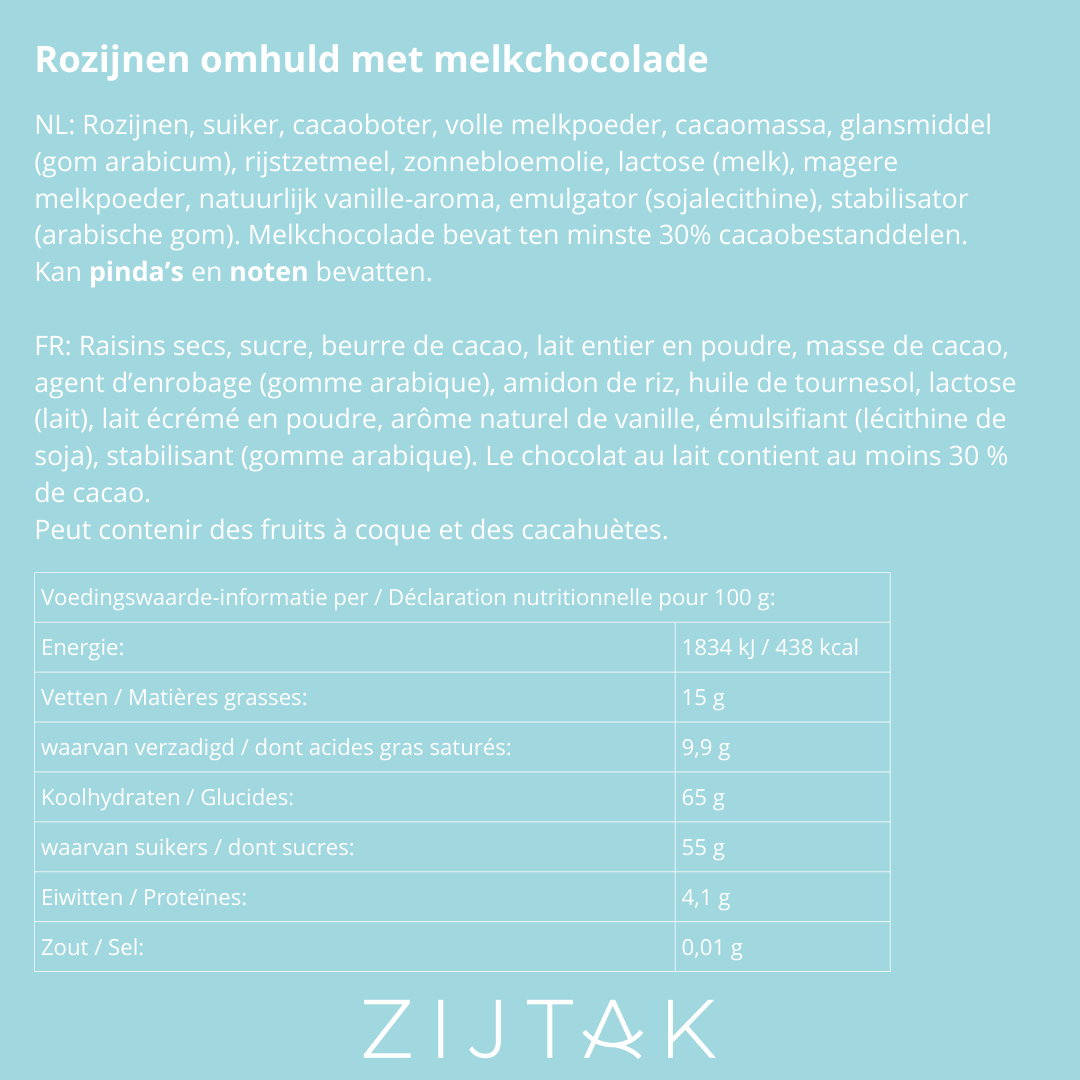 Melkchocolade rozijnen