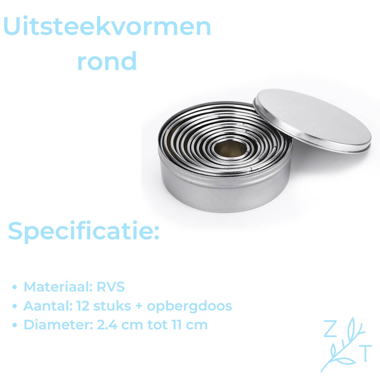 Ronde uitsteekvorm - Set van 12 stuks