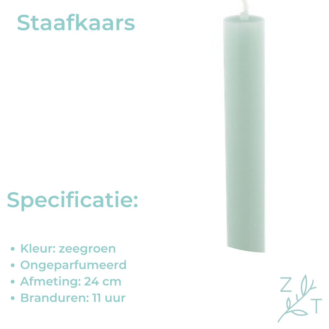 Staafkaars kaars groen turqoise
