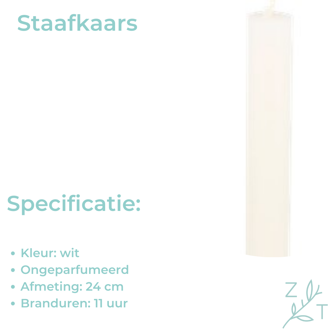 Staafkaars kaars wit