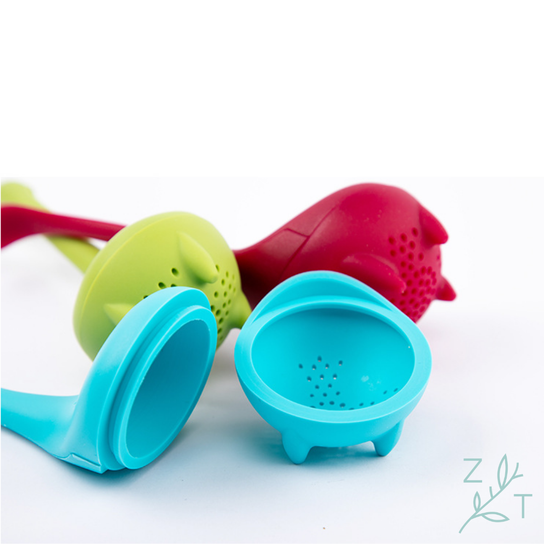 theefilter Thee-ei verse thee infusie dinosaurus monster theesaurus nessie blauw rood groen