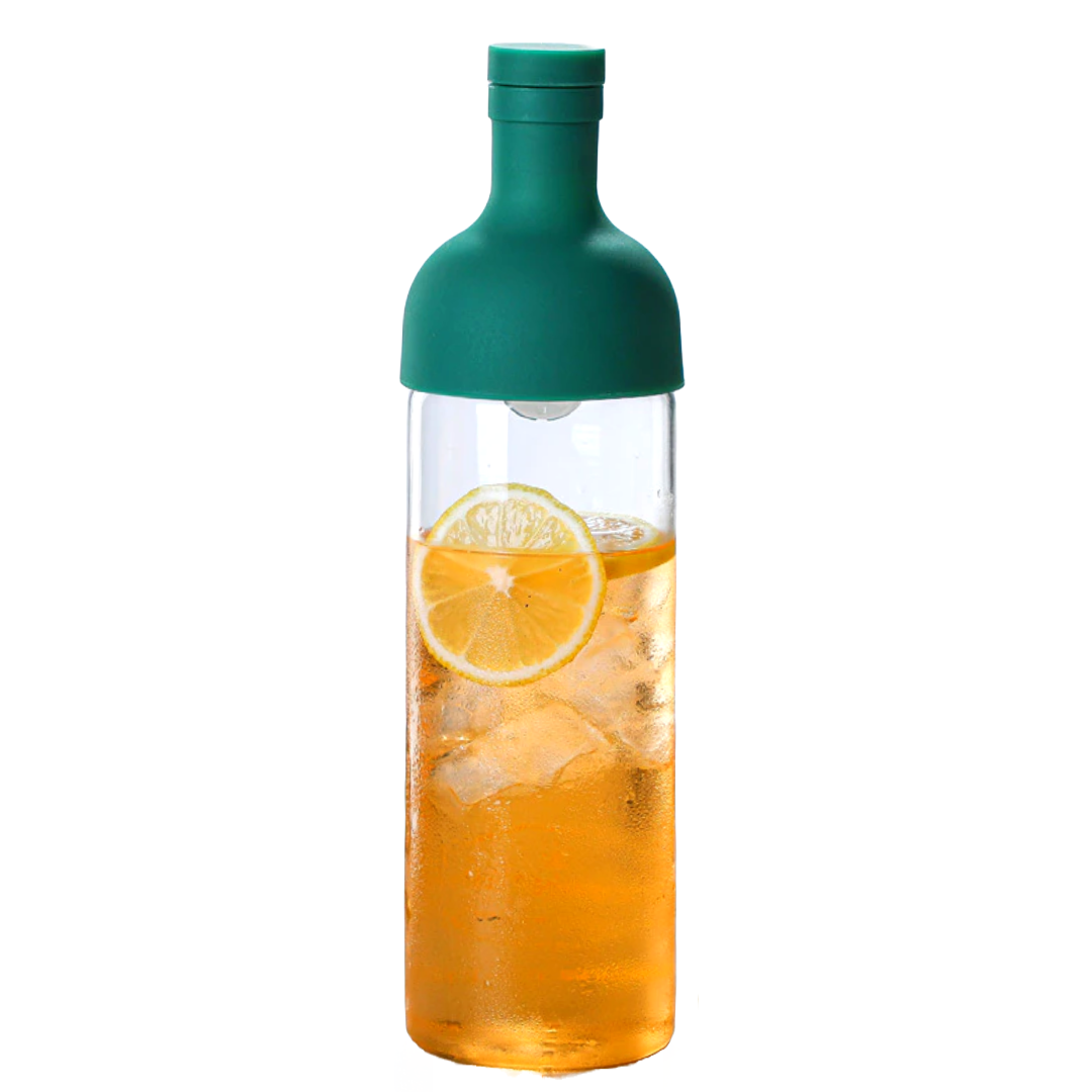 Theefles ice tea coldbrew filter fles losse thee infusie maken tea groen bottle