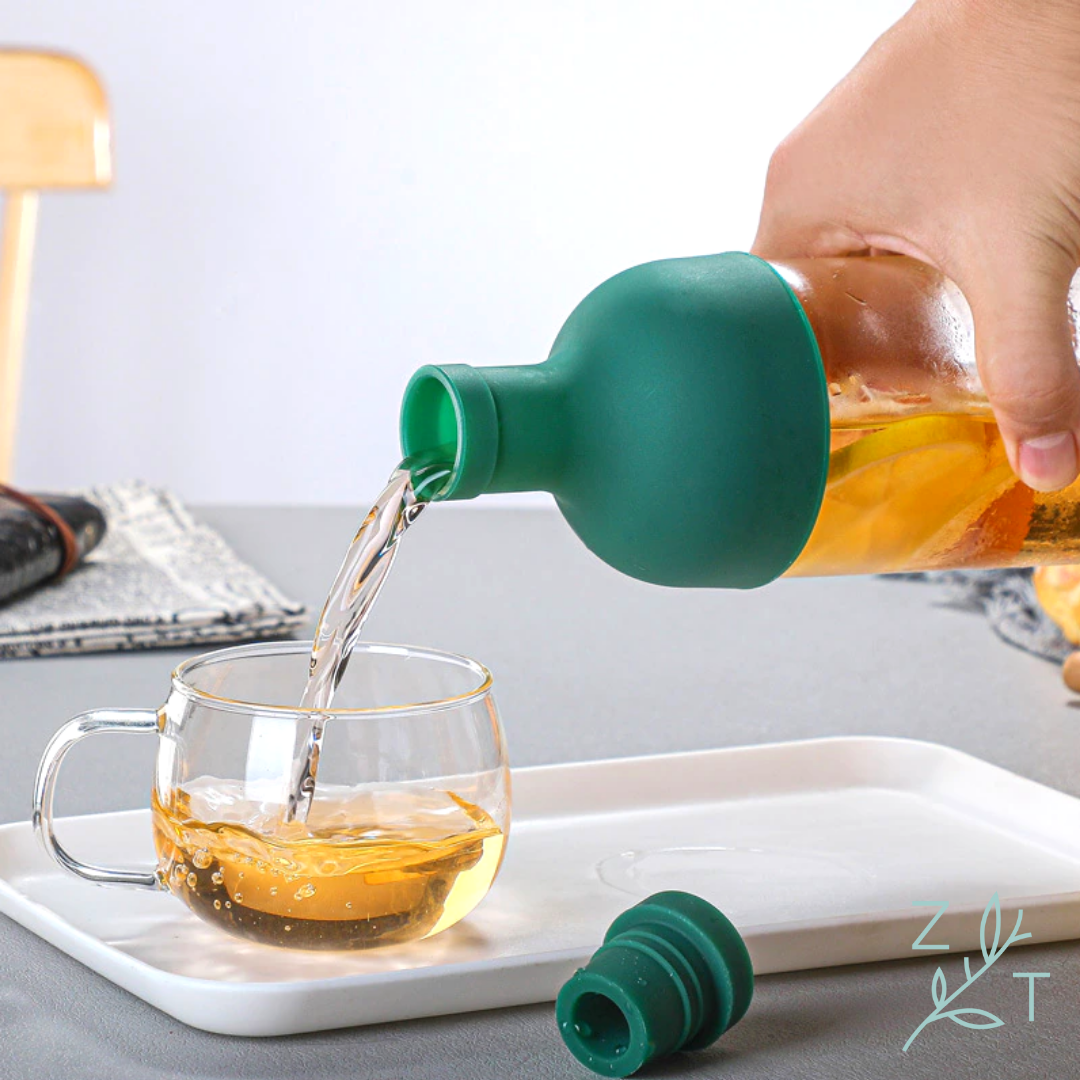 Theefles ice tea coldbrew filter fles losse thee infusie maken tea groen bottle