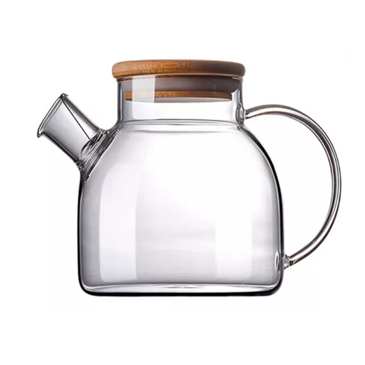 Theekan filter losse thee infusie verse thee spiraal 1 liter glas bamboe