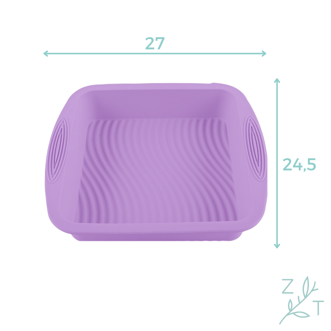 Vierkante bakvorm bakblik paars