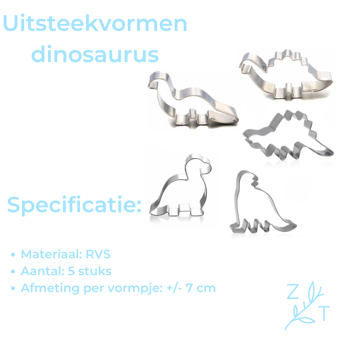 Uitsteekvorm set - dinosaurus - 5 stuks