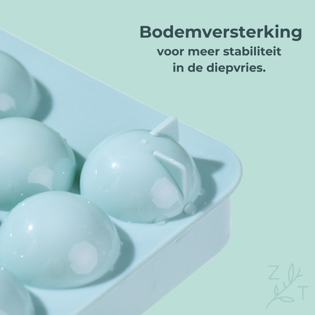 Ijsblokvorm ijsbak rond bol bolletjes blauw ijsblok ijsblokjes fruit.