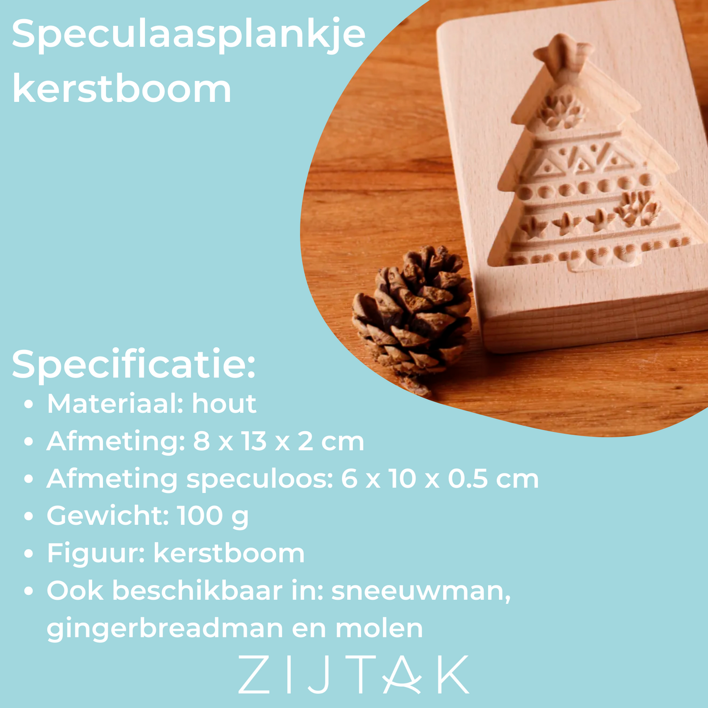Speculaasplank Kerstboom Kerst speculoosvorm speculaas speculoos hout ZijTak gratis verzending Kortrijk