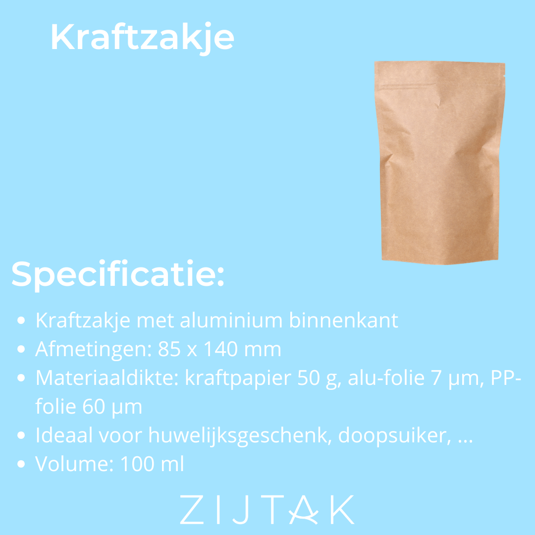 Kraftzak aluminium - 100 ml - 85 x 140 mm