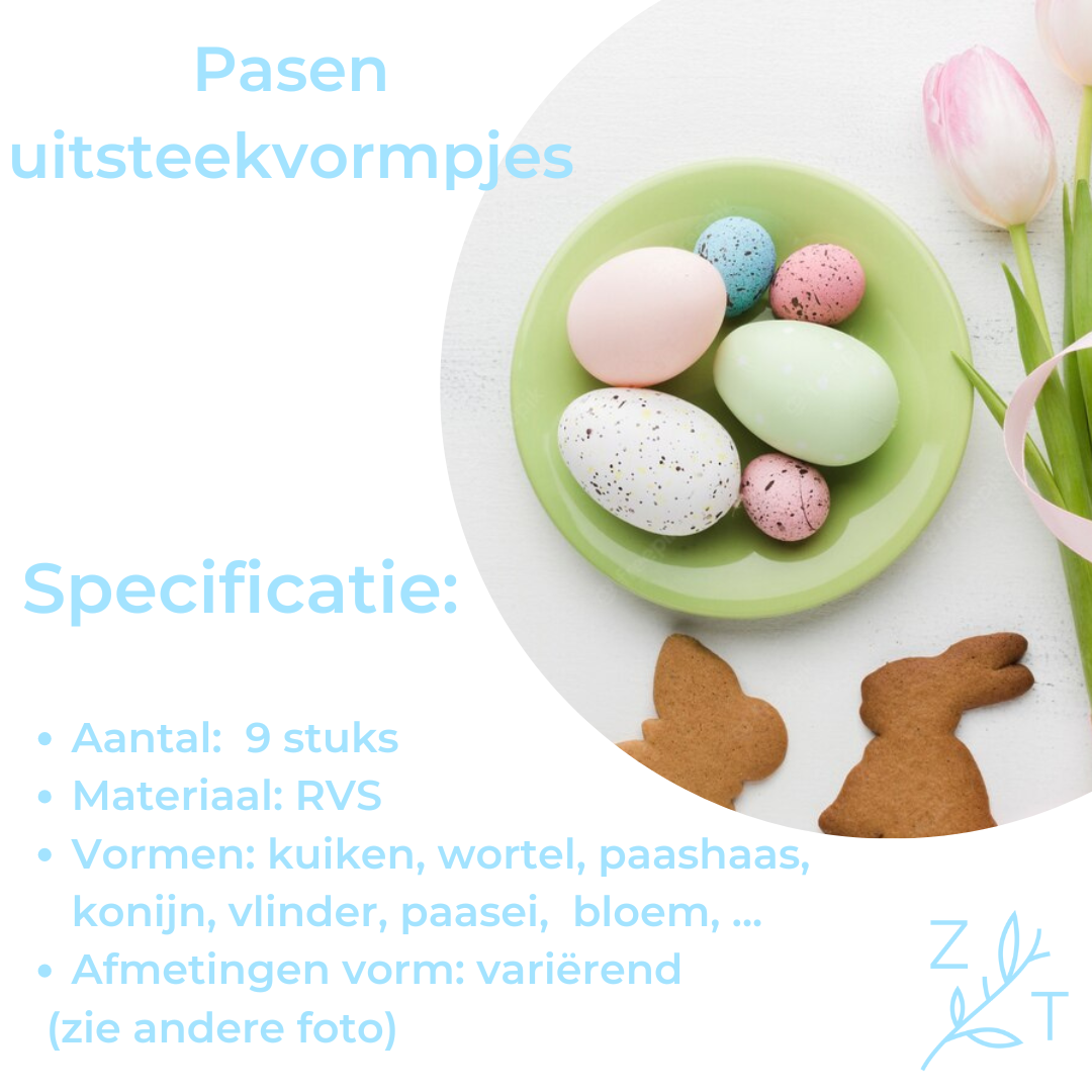 Uitsteekvorm set - Pasen - 9 stuks