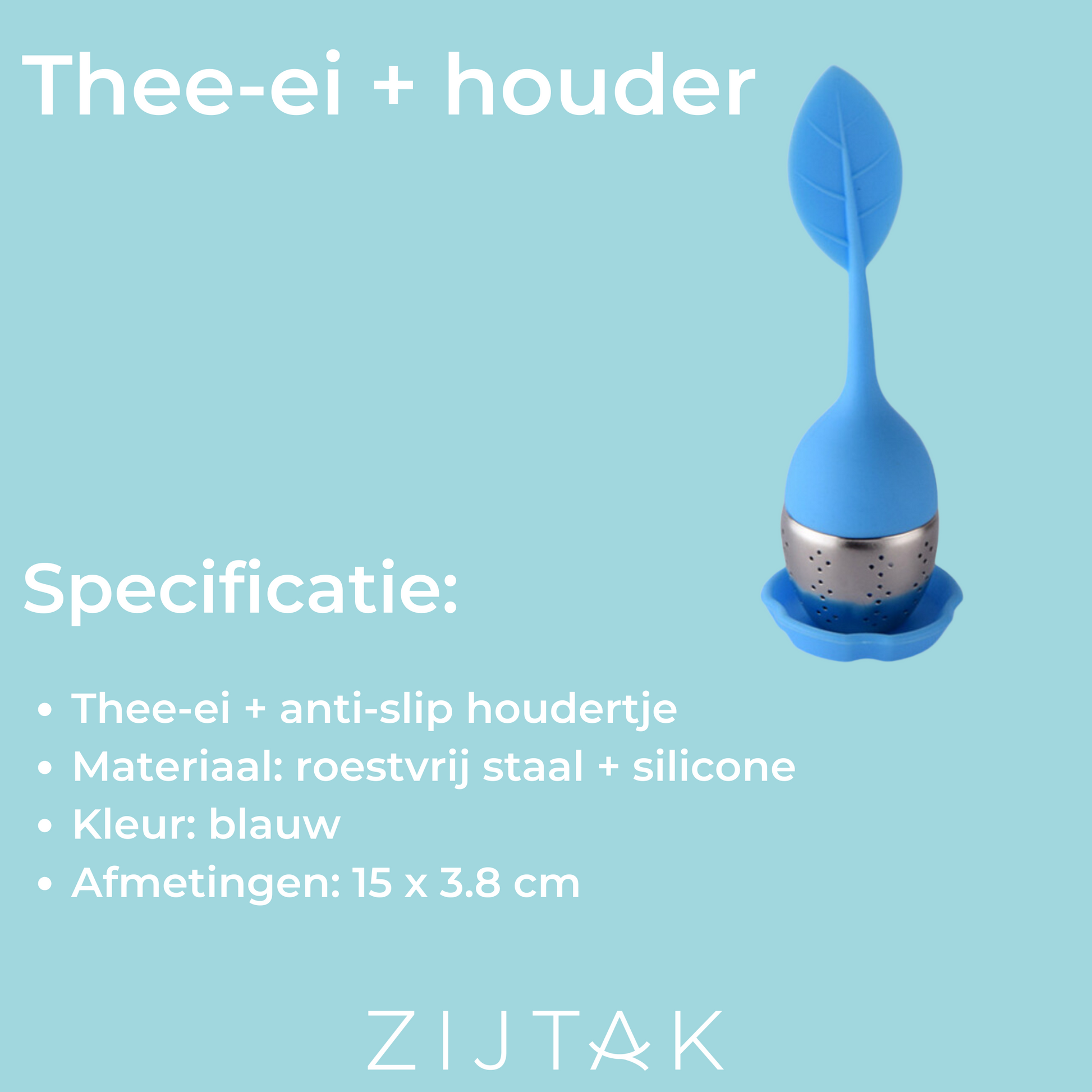 Theefilter blad bloem silicone blauw.