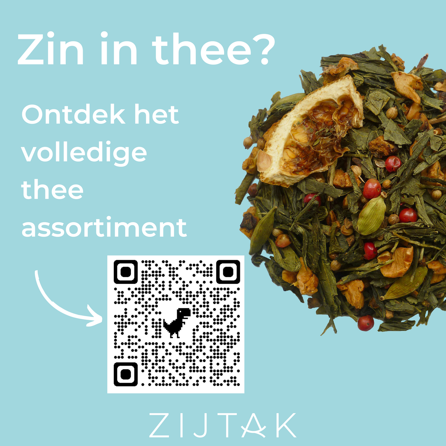 Losse thee kopen theefilter blauw oranje bloem blad.