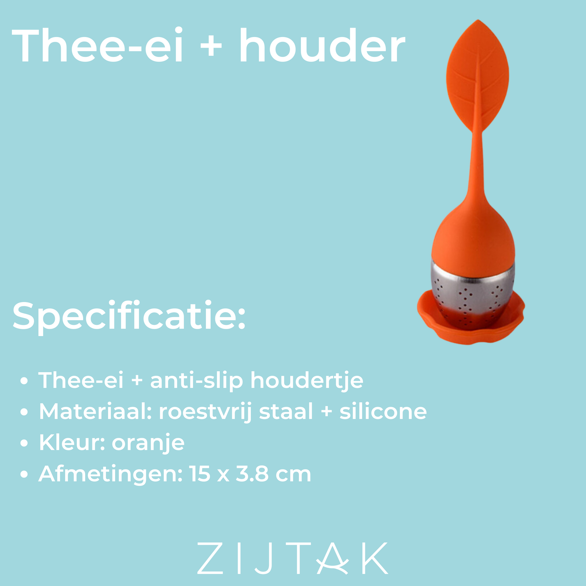 Theefilter blad bloem silicone oranje.