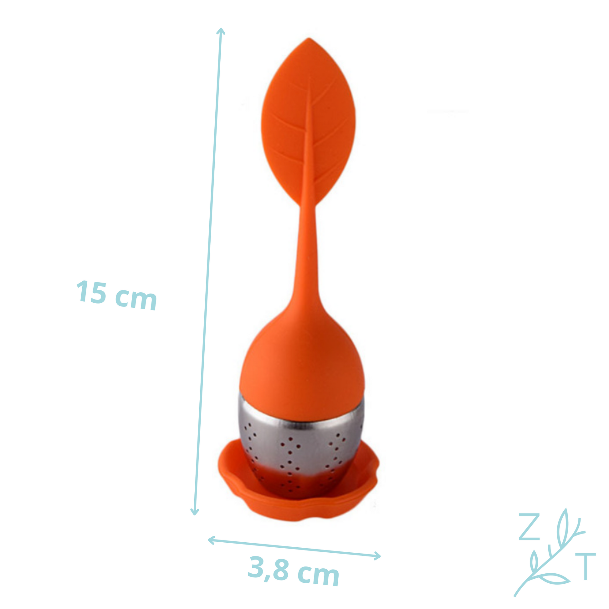 Theefilter blad bloem silicone oranje.