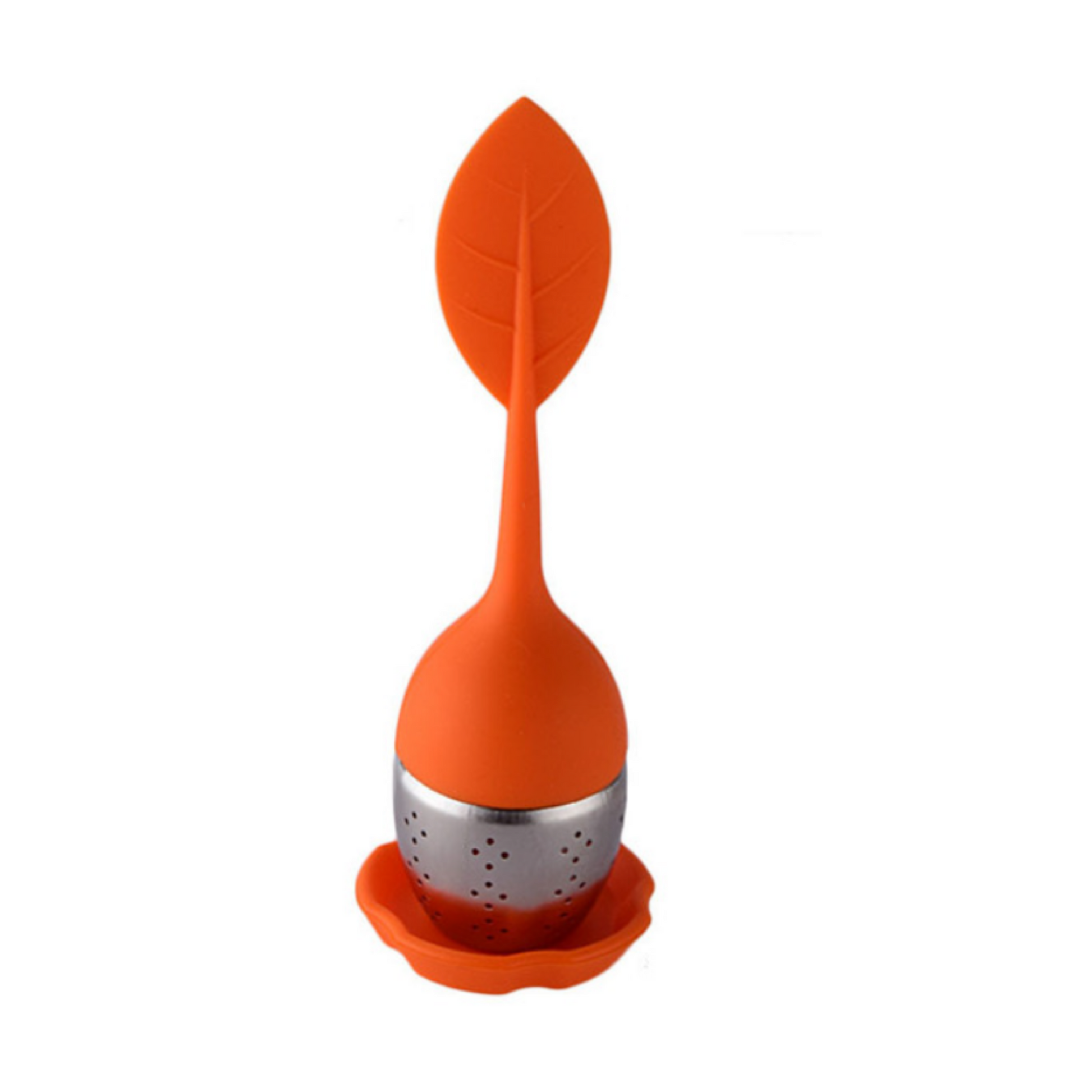 Theefilter blad bloem silicone oranje.