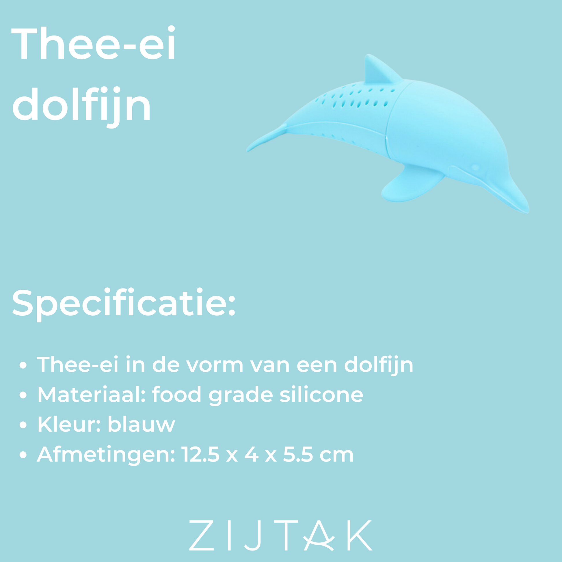 Theefilter dolfijn thee infusie blauw. 