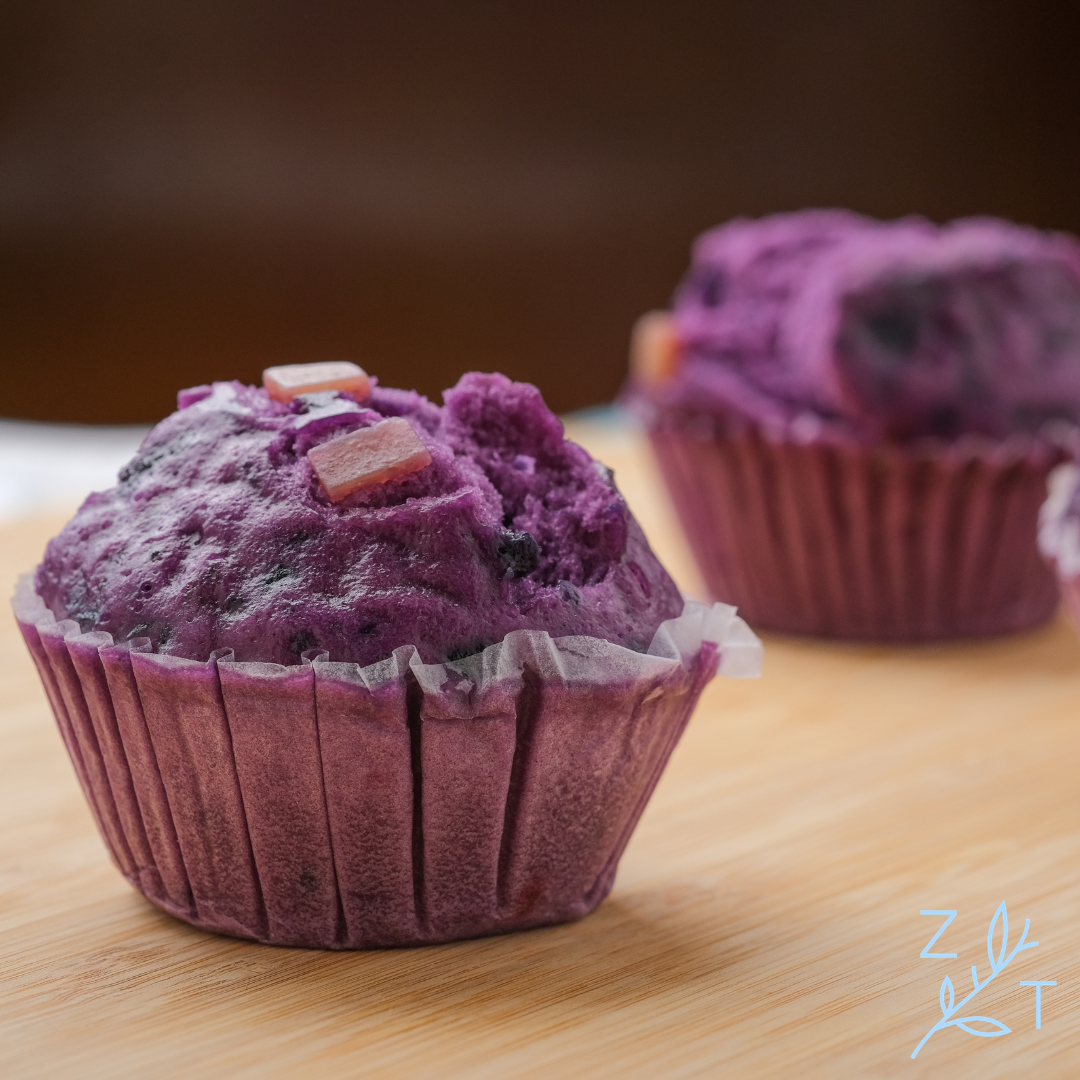 Muffins gemaakt van Ubepoeder.