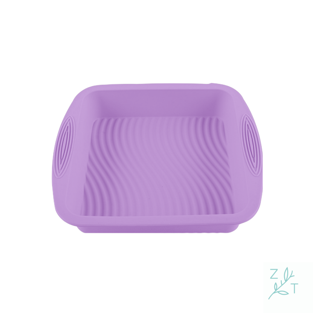 Vierkant bakvorm cakevorm brownie silicone paars.
