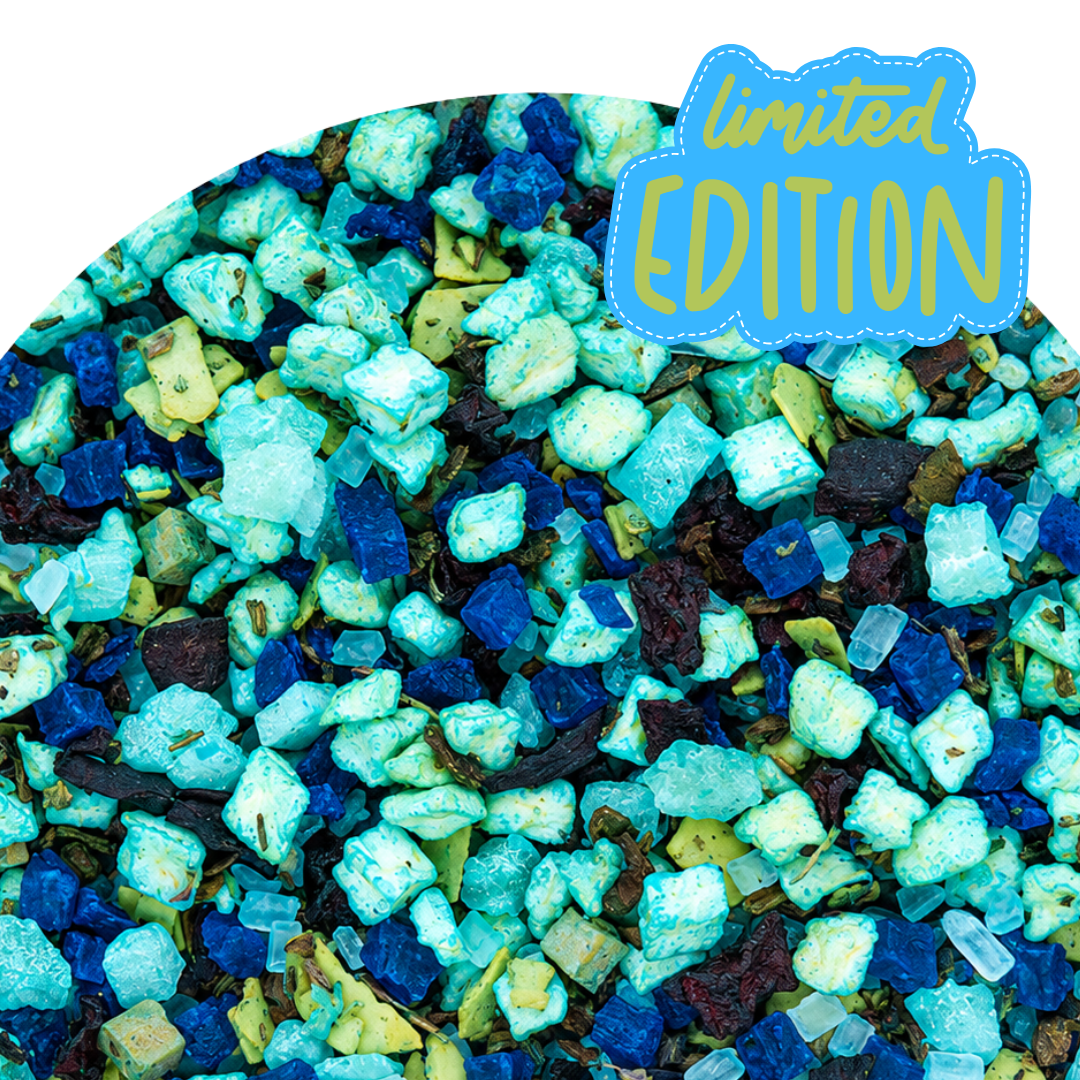 Blauwe Blue Moon Halloween vruchteninfusie met vanille en karamel van ZijTak