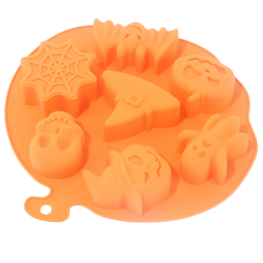 Halloween cakevorm cake vorm bakvorm pompoen pumpkin oranje heks spook vleermuis