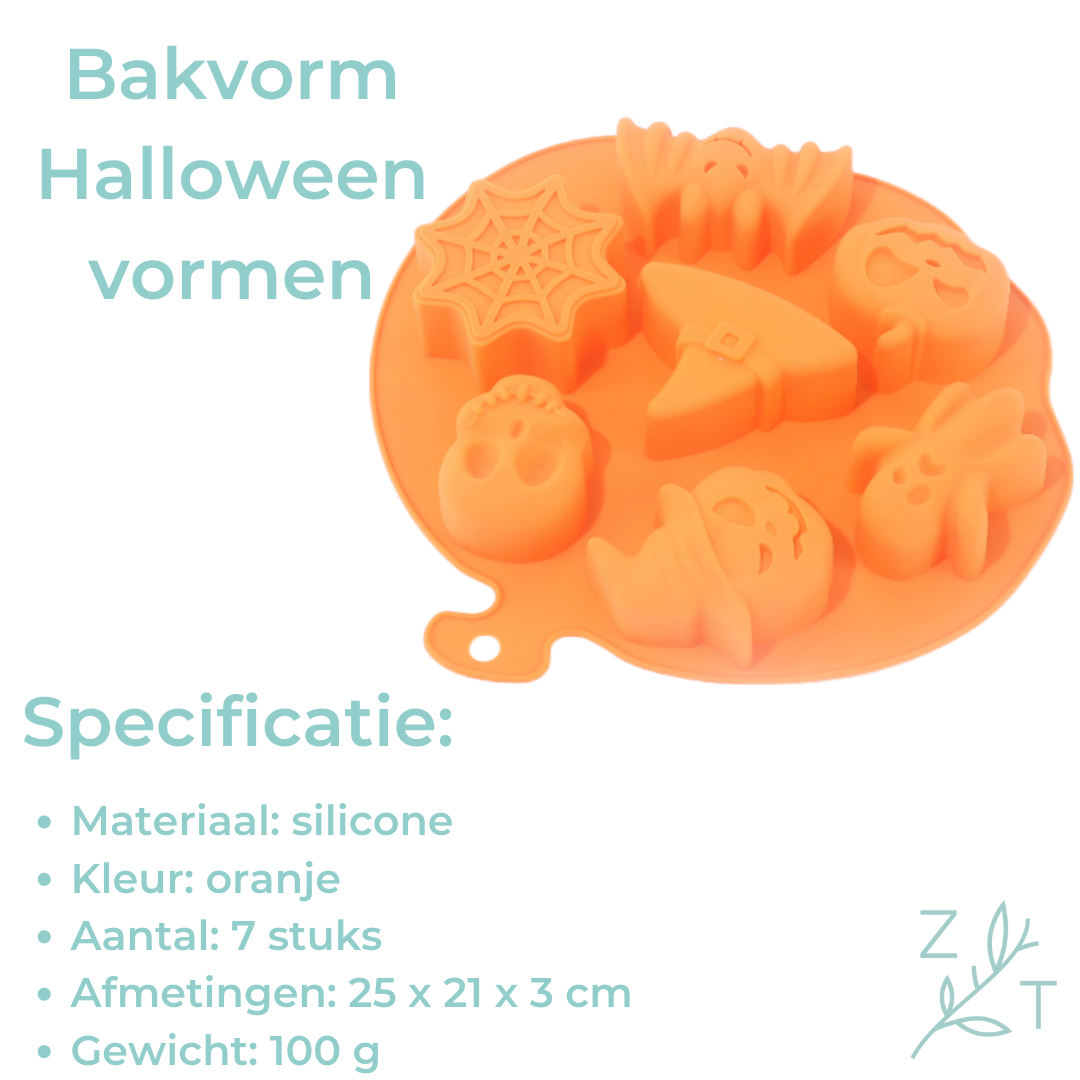 Halloween cakevorm cake vorm bakvorm pompoen pumpkin oranje heks spook vleermuis ZijTak