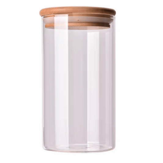 Voorraadpot 1200 ml glas bamboe